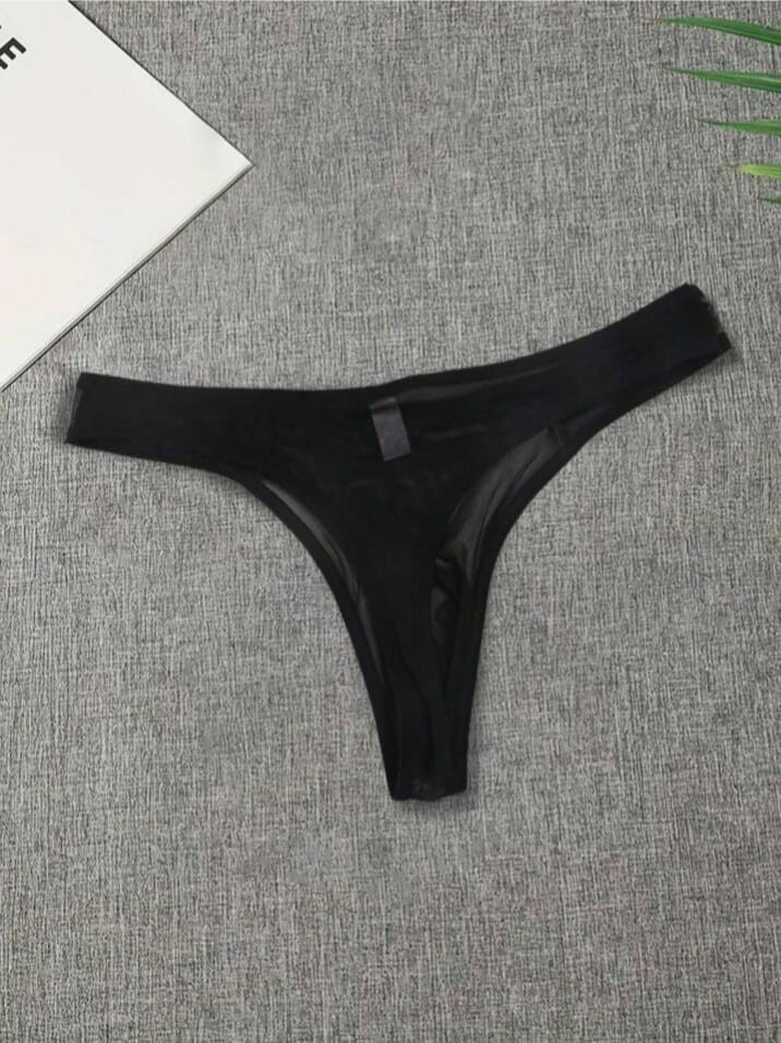 Bonga Boys Men's Mesh Sheer Thong Underwear With I LOVE MY WIFE Letter Print Sexy Underwear